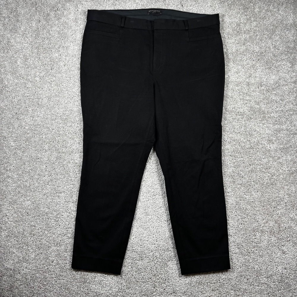 Banana Republic Sloan Skinny Ankle Pants Womens 18 Black Bi-Stretch Career Work